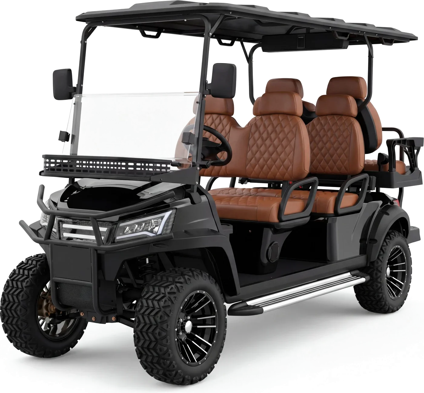 Onyx 6 in Onyx Black with saddle tan seats